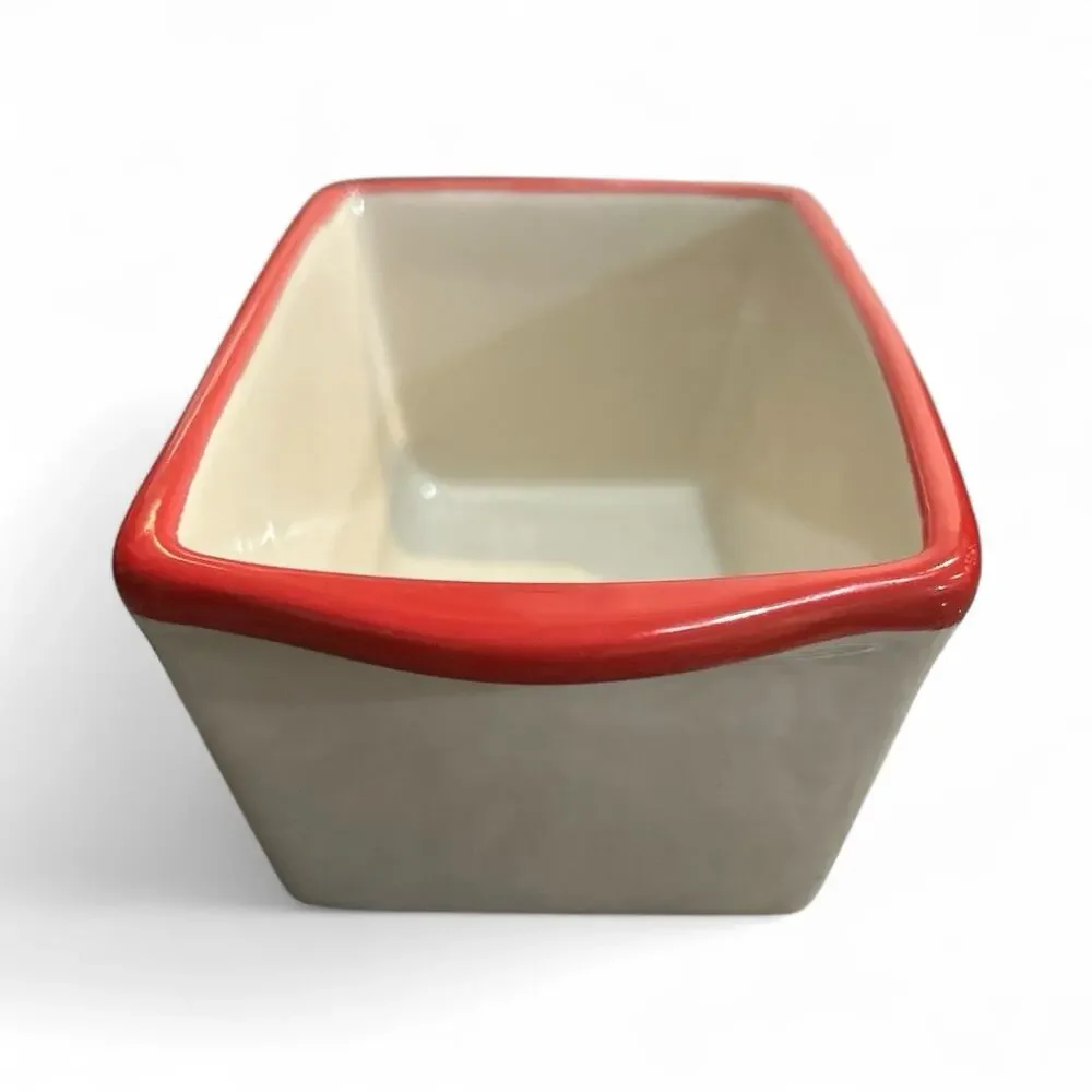 Vintage Nantucket‎ Stoneware Baking Dish Christmas Loaf Pan Mini Bread Small